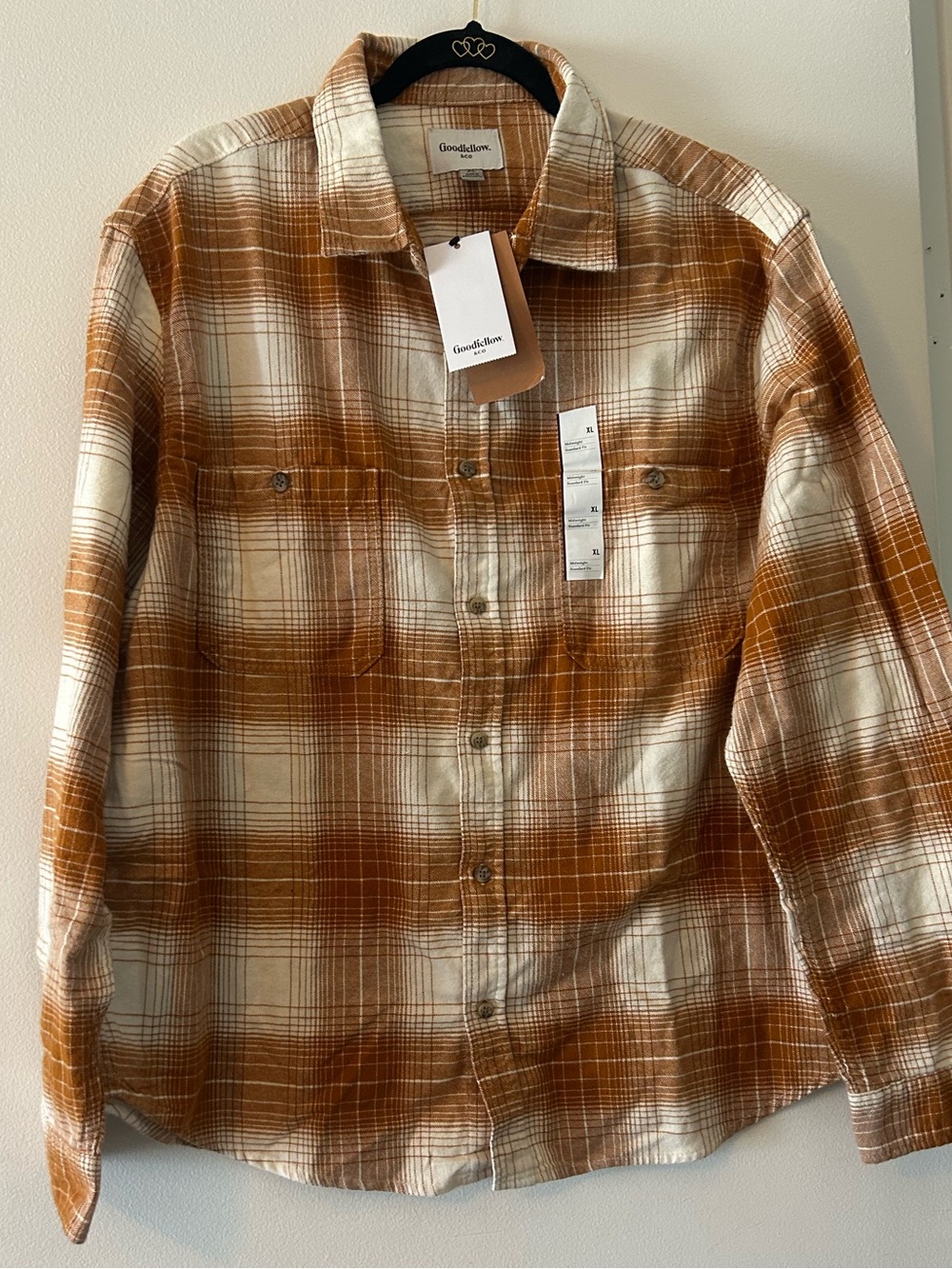 Goodfellow & Co. Mustard Plaid Button-Up Shirt